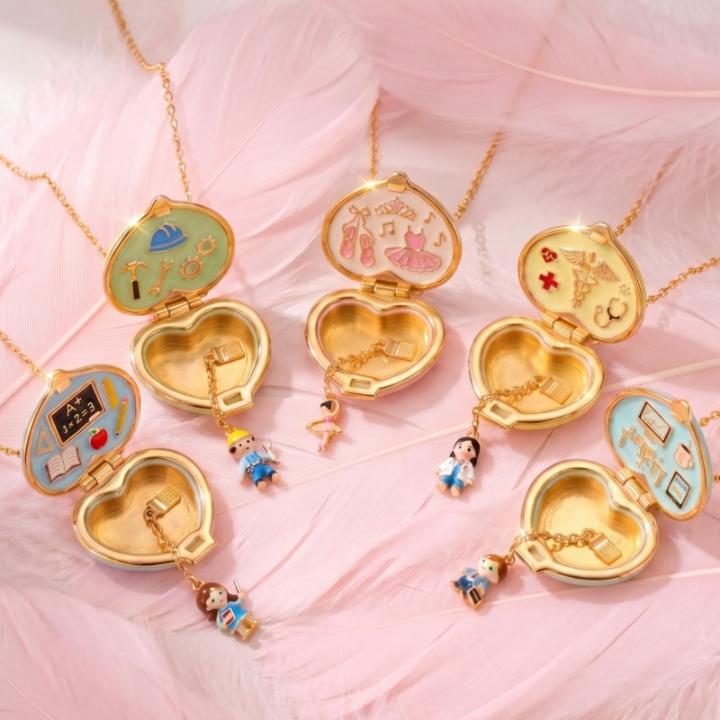 Heart Locket Necklace Photo - Kalung liontin foto bentuk hati vintage,