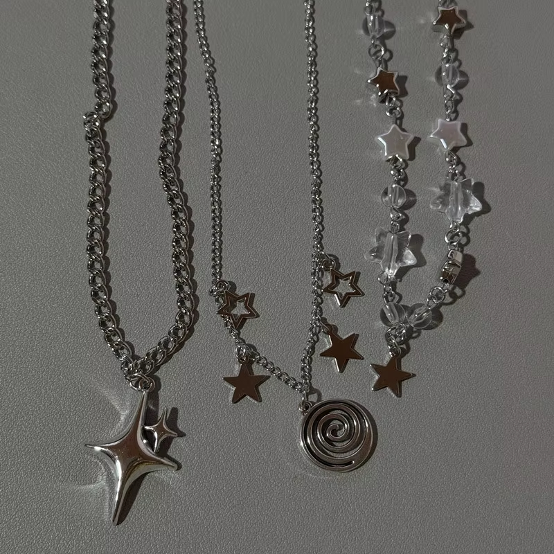 Kalung Liontin Bintang Berlapi - Layered Pendant Necklace Aesthetic ulasan dan harga