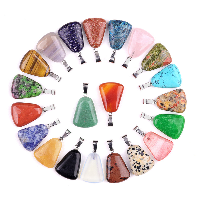 20 Buah/Tas Kalung Trapesium K - Crystal Pendant Necklace Natural Stone ulasan dan harga