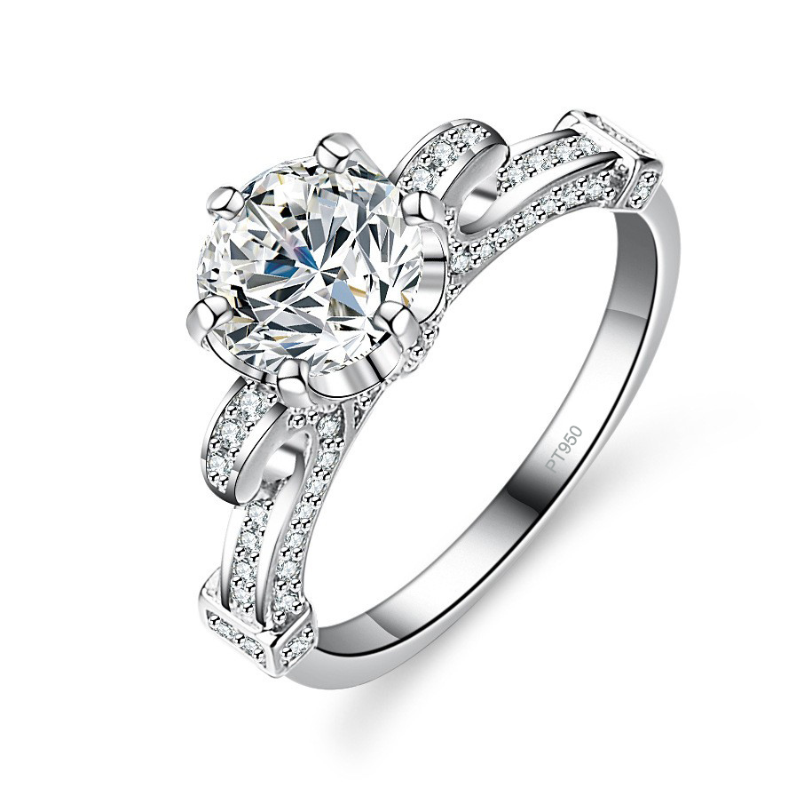 Cincin Bunga Moissanite Enam C - Moissanite Engagement Ring 1 Carat ulasan dan harga