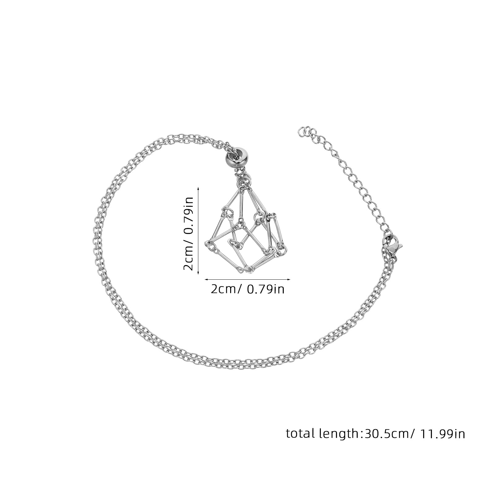 Kalung dengan Hiasan Kristal B - Crystal Pendant Necklace Natural Stone ulasan dan harga
