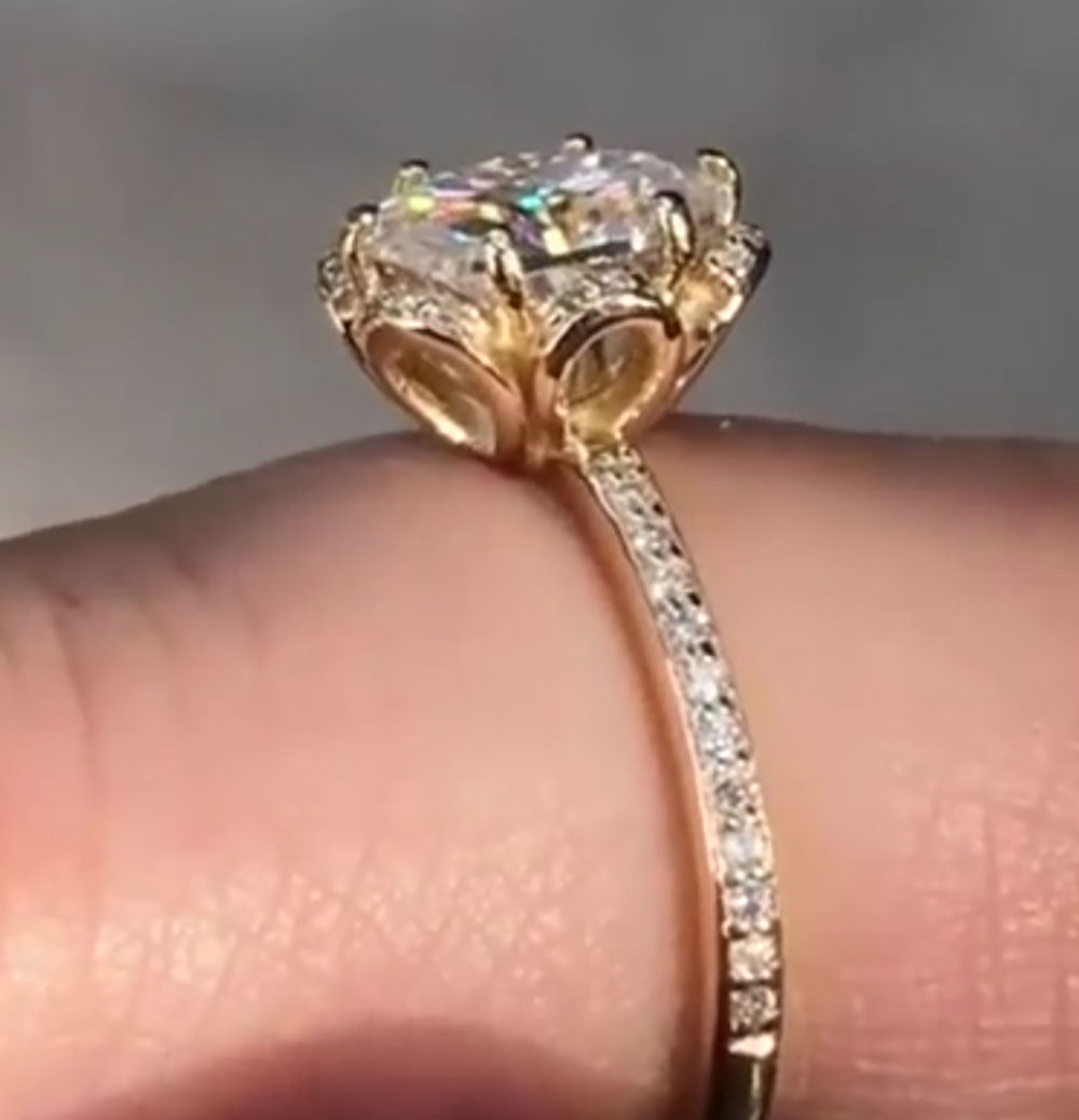 Cincin Pertunangan Pernikahan  - Moissanite Engagement Ring 1 Carat ulasan dan harga