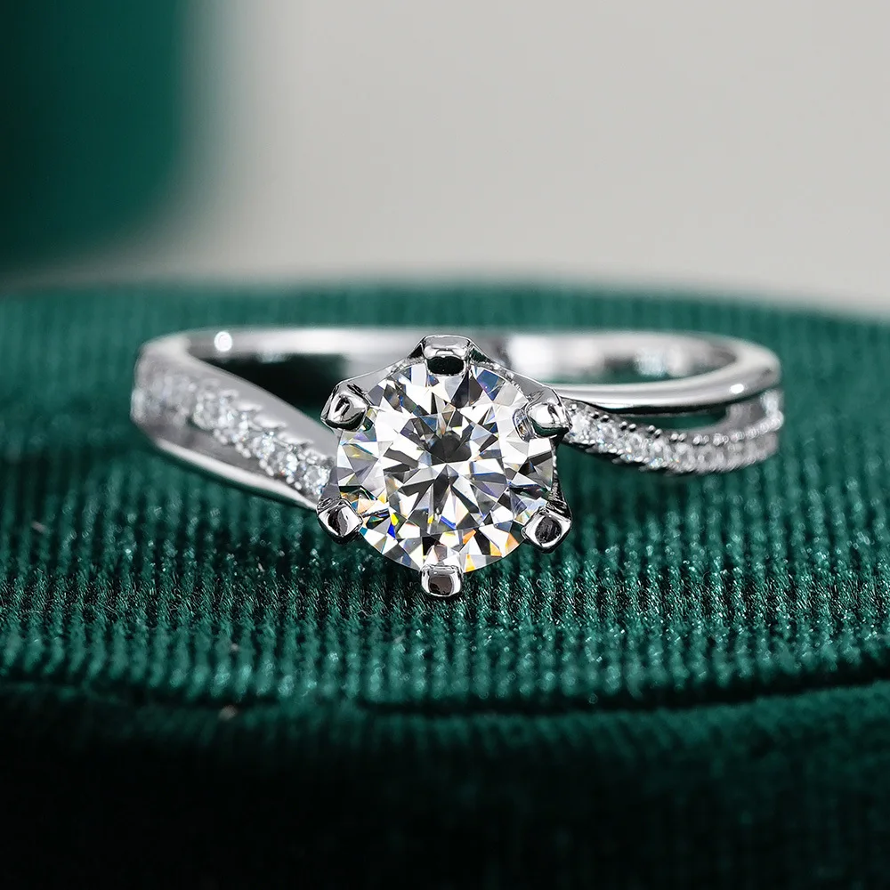 Cincin Moissanite Platinum PT9 - Moissanite Engagement Ring 1 Carat ulasan dan harga