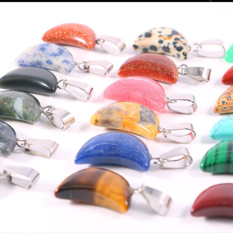 20 Buah/Tas Kalung Liontin Bul - Crystal Pendant Necklace Natural Stone ulasan dan harga