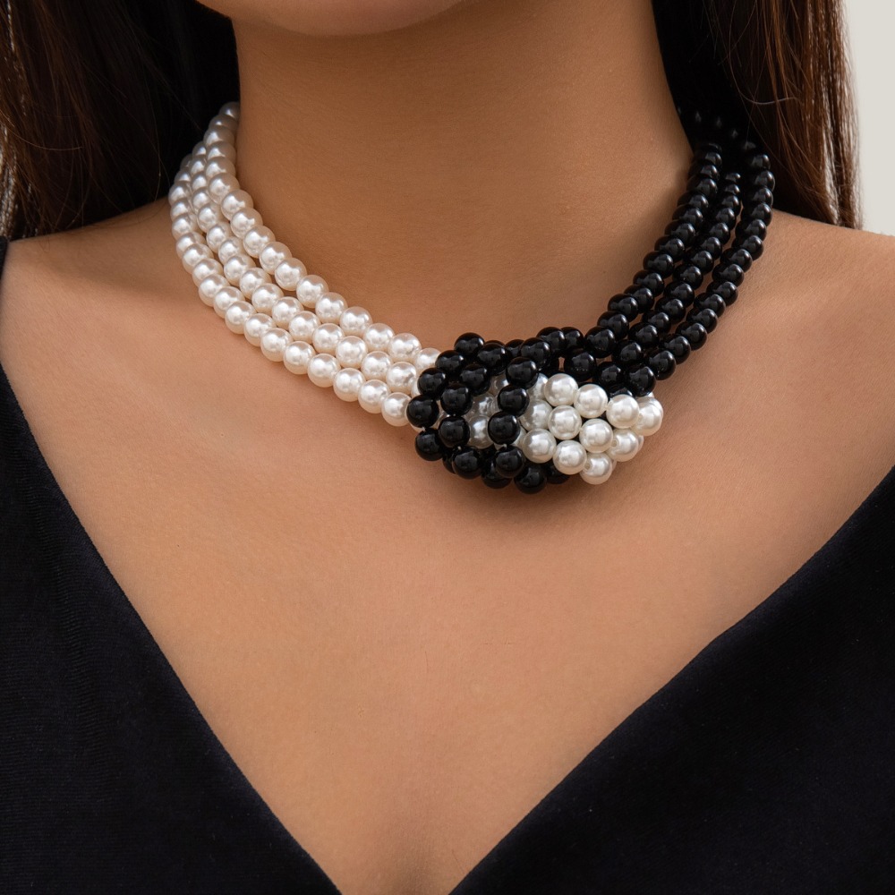 Kalung Mutiara Imitasi Berlapi - Pearl Choker Necklace Vintage ulasan dan harga