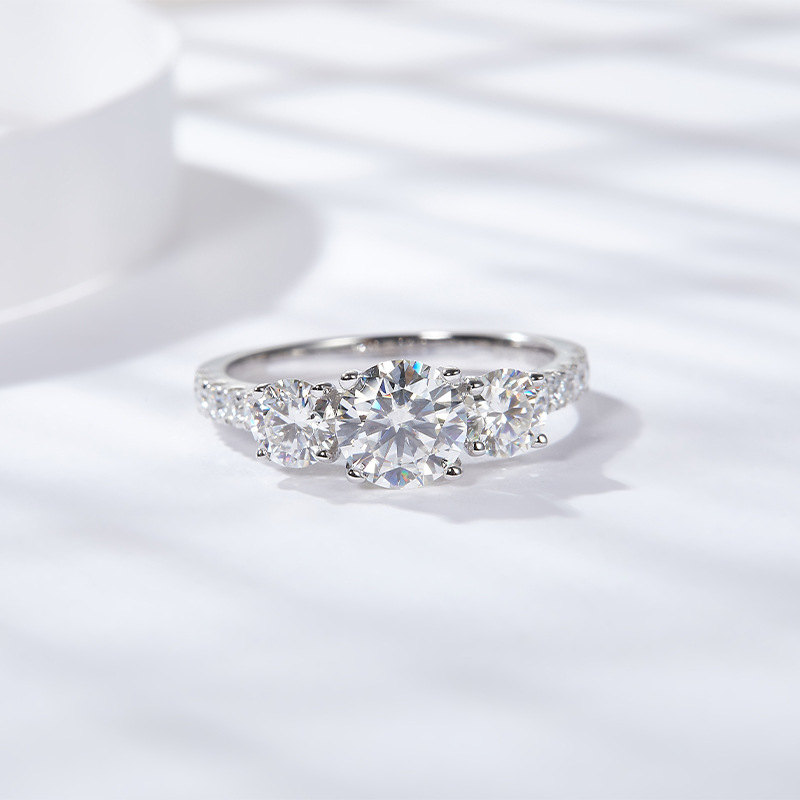 HTOTOH 3 Batu 1 Karat D Warna  - Moissanite Engagement Ring 1 Carat ulasan dan harga