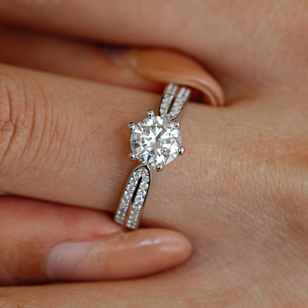 Cincin Pertunangan Moissanite  - Moissanite Engagement Ring 1 Carat ulasan dan harga