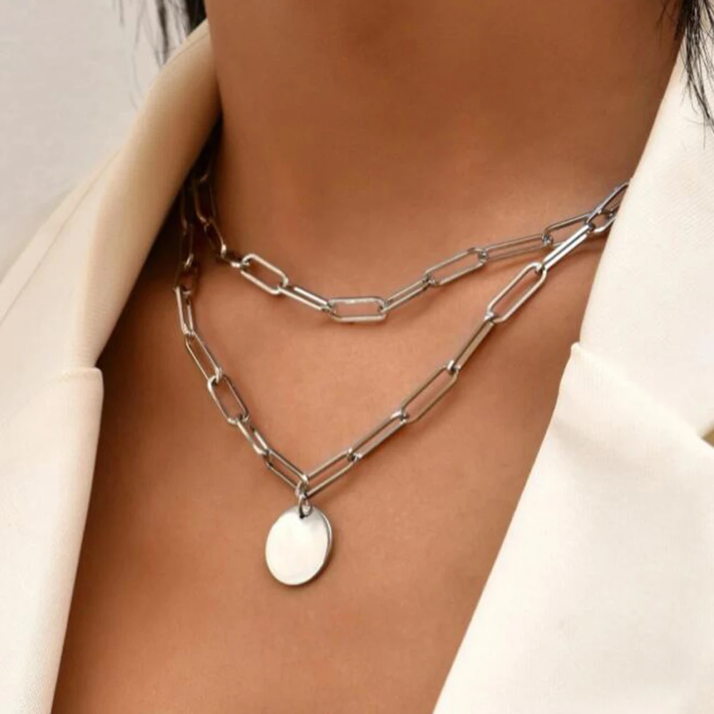 SUMENG kalung liontin Vintage  - Layered Pendant Necklace Aesthetic ulasan dan harga