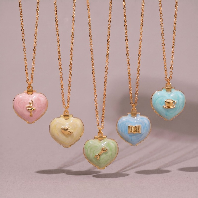 Kalung liontin foto bentuk hat - Heart Locket Necklace Photo ulasan dan harga