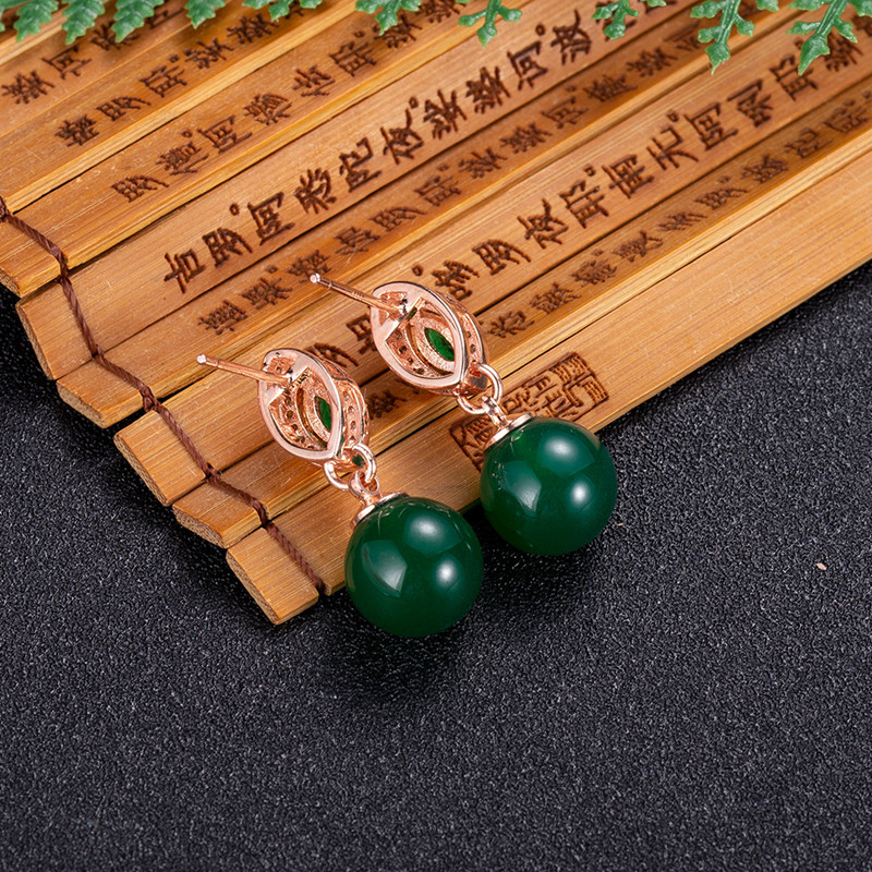 Anting-anting manik-manik giok - Earrings ulasan dan harga